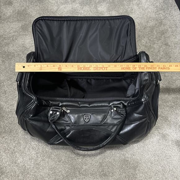 VTG Leather Nike Golf Weekender Duffel Bag Black Large - Picture 15 of 16